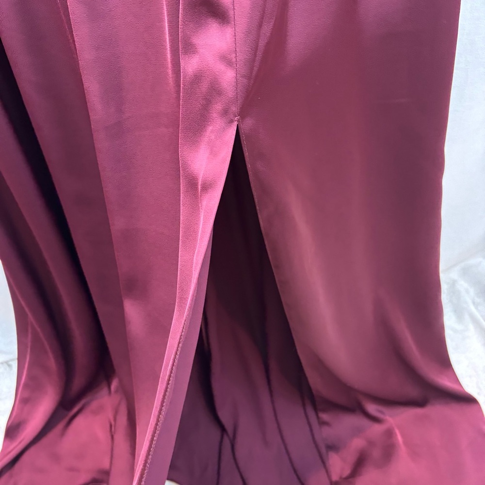 New with Tags AZAZIE LIANNE Burgundy‎ Off the Shoulder Stretch Satin Dress A18 - Picture 15 of 15